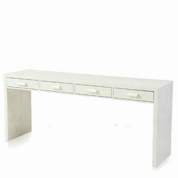 Extra Long Ivory Lacquer Console Table