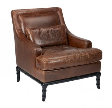 Cigar Leather Regency Club Chair