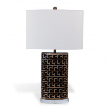 Geometric Greek Style Black Gold Lamp
