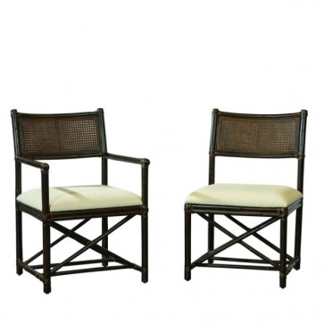 Plantation Cane Campaign Dining Chair Side & Arm