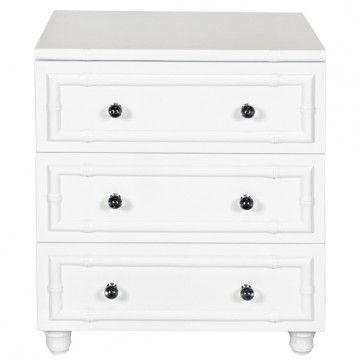 Chelsea White Lacquer Bamboo Small Chest 
