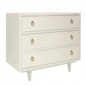 Lydia Modern Lacquer Chest White