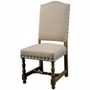 Spanish Linen Upholstered Dining Chair
