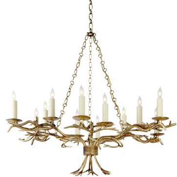 Gold Twig Chandelier New