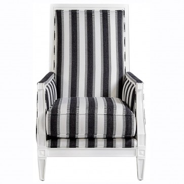 Camilla Black and White Wing Chair