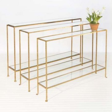 Woodard Skinny Glass Console (Silver and Gold)