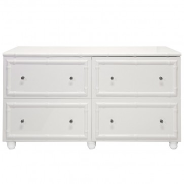 Chelsea White Lacquer Bamboo Dresser Chest (Colors)