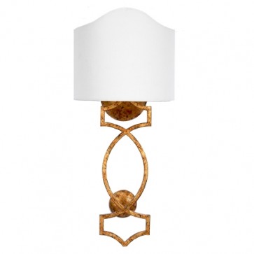 Gold Clara Wall Sconce with Linen Shade
