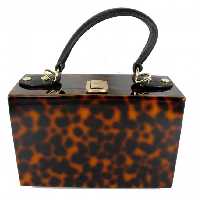 Tortoise Shell Box Clutch with