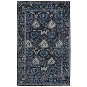 Luxury Collection Park Lane Hand-Knotted Black Blue Rug