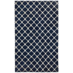 Luxury Collection Hand Knotted Fence Rug Navy (CLEARANCE SALE)