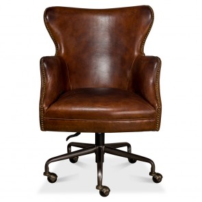 Leather Cigar Rolling Desk Chair