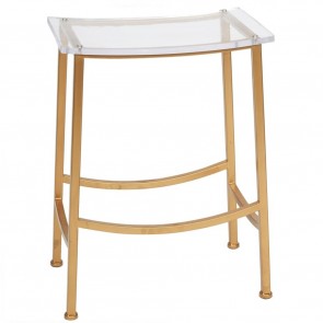 Acrylic and Soft Gold Counter Stool
