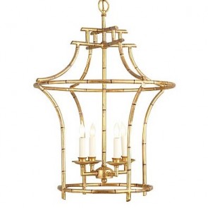 Antique Gold Faux Bamboo Chandelier