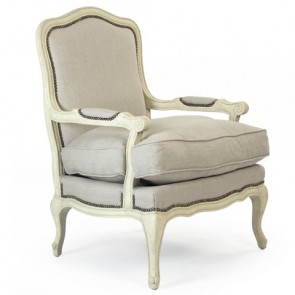 Cream Bergere Chair Brushed Linen