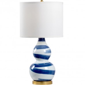 Luxury Blue Brush Strokes Gourd Lamp NEW!