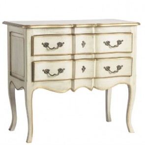 French Cream and Gold Painted Chest
