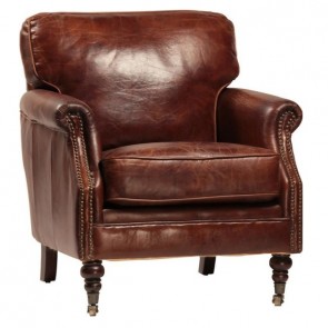 Cigar Harrow Leather Club Chair 