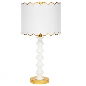 Lilly White Gold Scalloped Table Lamp