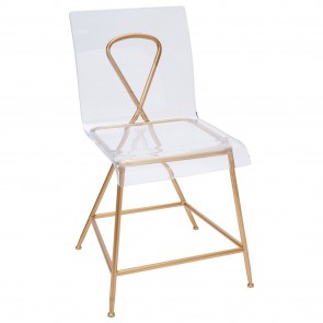 Lucite and Gold Dining Chair (new)