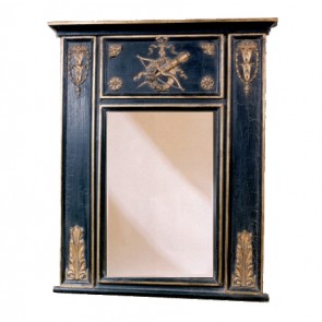 Trumeau Mirror with Gold and Ebony Finish