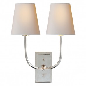 Nadine Double Silver Nickel Sconce