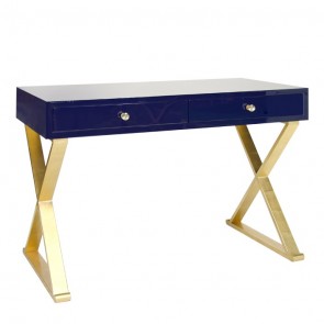 Beverly Navy Lacquer & Gold Desk (finishes)