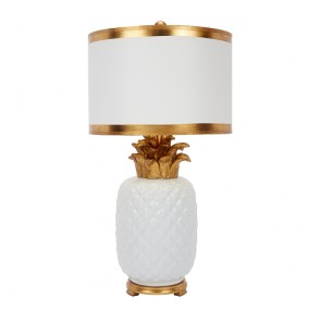 Newport Pineapple Lamp White and Gold