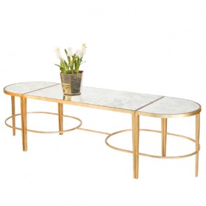 Three Joined Marble Coffee Tables