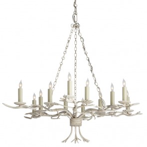 Old White Twig Chandelier New
