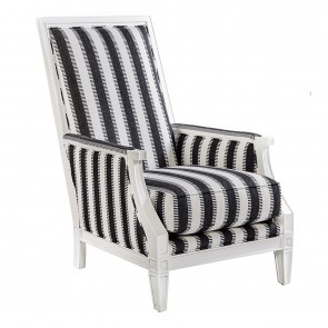 Camilla Black and White Wing Chair