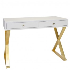Beverly White Lacquer & Gold Desk (finishes)