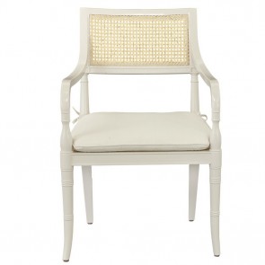 Regency Hampton Dining White Lacquer Chair Side & Arm