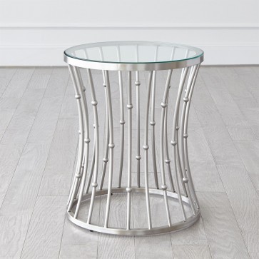 Silver Nickel Garden Stool Table