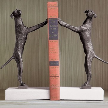Bronze and Marble Labrador Bookends (Options)