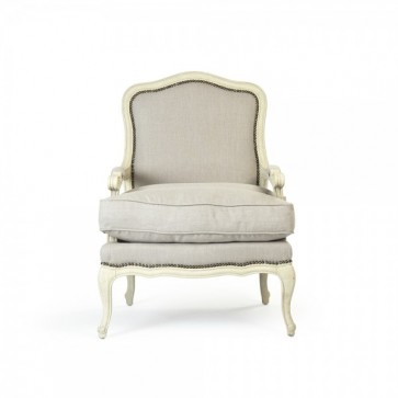 Cream Bergere Chair Brushed Linen