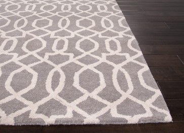 Gray Plush Wool Luxury Rug Garden Gate (CLEARANCE)