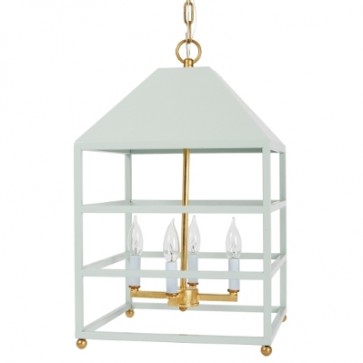 Pagoda Lantern Chandelier Duck Egg Blue