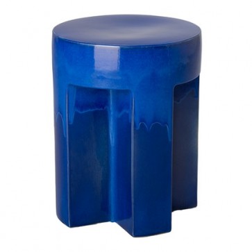 Sapphire Navy Blue Ceramic Legged Stool (sizes)