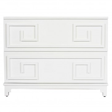 White Lacquer Greek Key Chest