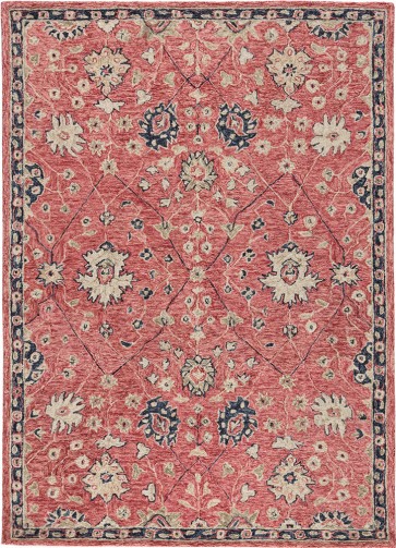 Hand Tufted Provence Reds Wool Rug Cream