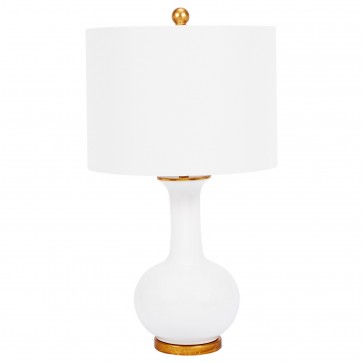 White Ceramic Vase Lamp and Gold