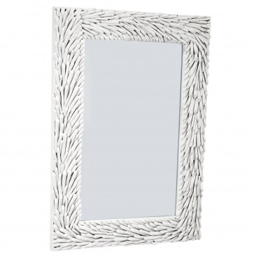 White wood Coral Mirror