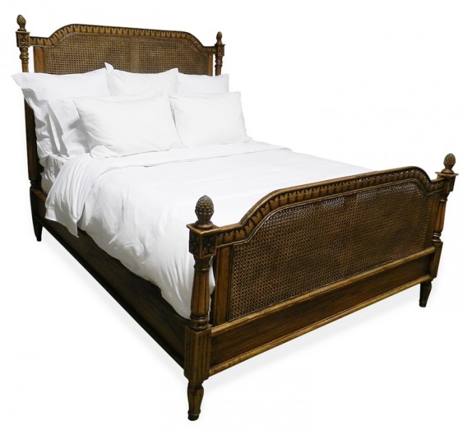 Amelie French Cane Bed Headboard Custom, High Full Size Bed Frame With Headboard