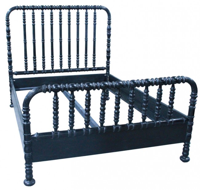 Jenny Lind Style Spindle Bed Black, Queen Bed Spindle Headboard