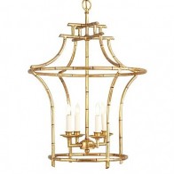 Antique Gold Faux Bamboo Chandelier