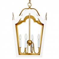 Fairfax Gold and White Lantern Chandelier 