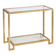 Glam Lyle double Shelf Glass Console Table