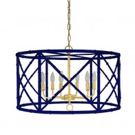 Kelly Faux Bamboo Lantern Navy