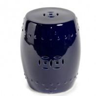 Navy Cobalt Blue Classic Ceramic Garden Stool
